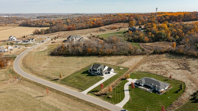 drone / aerial view featuring a rural view