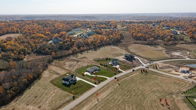 bird's eye view with a rural view