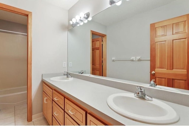 bathroom featuring vanity and tile patterned floors