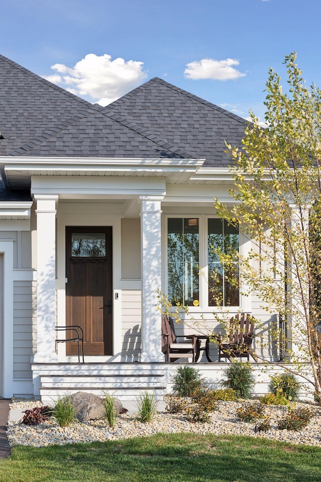 exterior space with covered porch