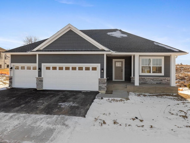 view of front of house with a garage