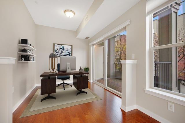 office featuring wood-type flooring