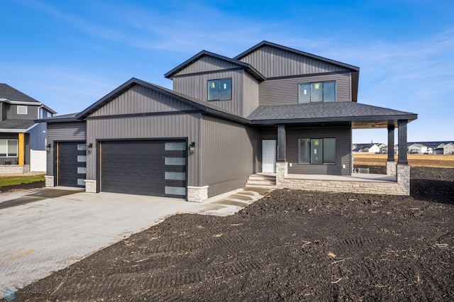 view of front of home with a garage