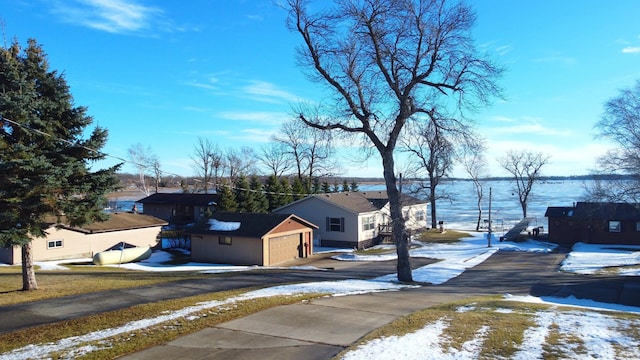 view of road featuring a water view