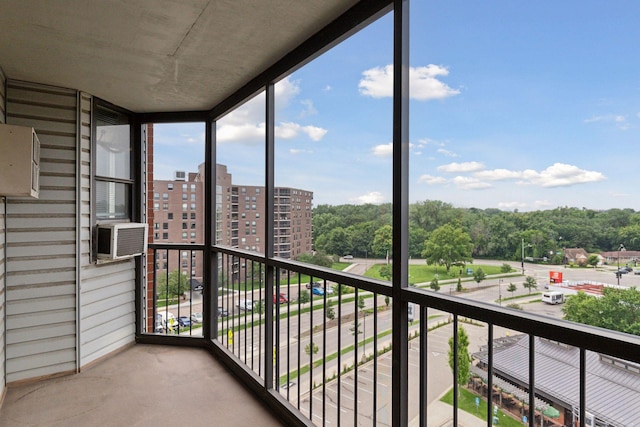 balcony featuring cooling unit