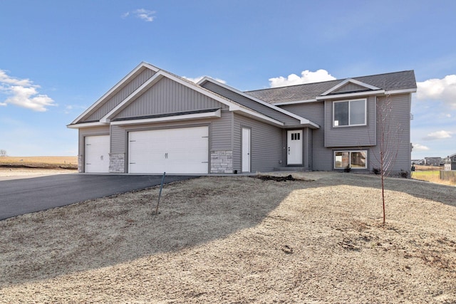 view of front of house with a garage