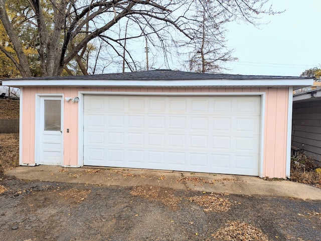 view of garage