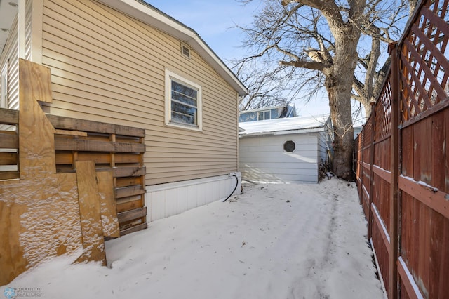 view of snowy exterior