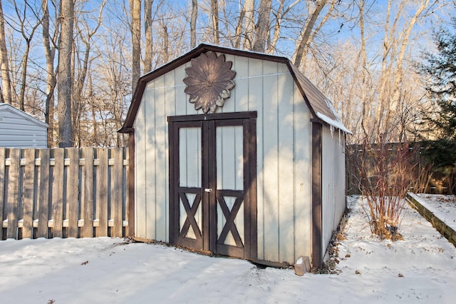 view of snow covered structure