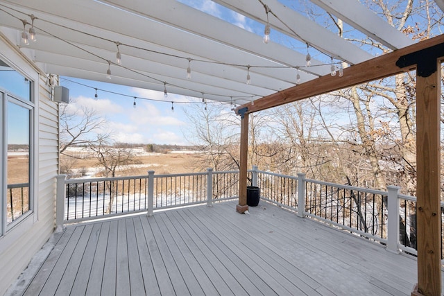 wooden deck with a pergola