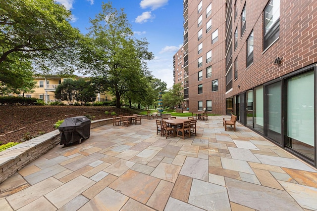 view of patio featuring grilling area