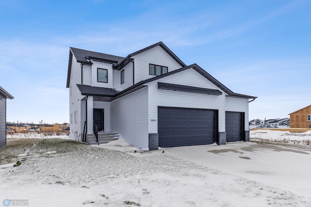 view of front of house with a garage