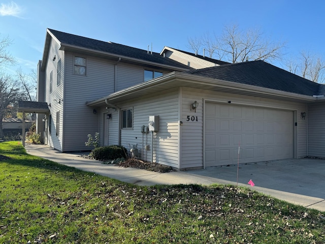 view of property exterior with a garage