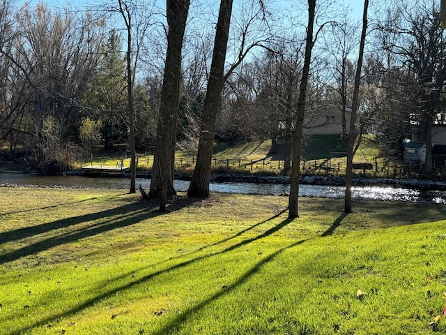 view of yard featuring a water view