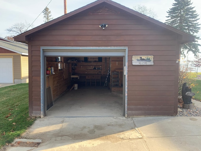 view of garage