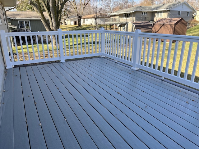 deck with a yard