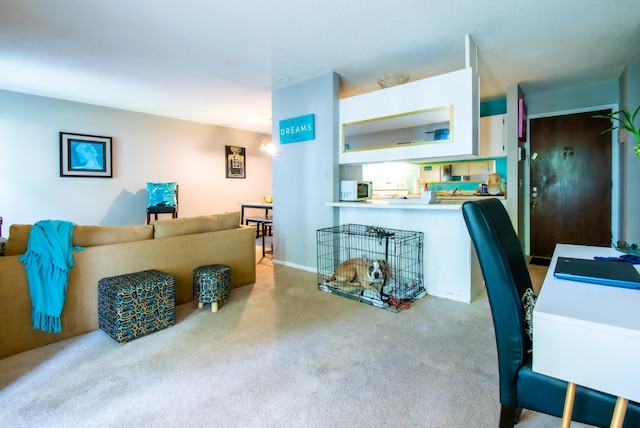 living room with carpet floors