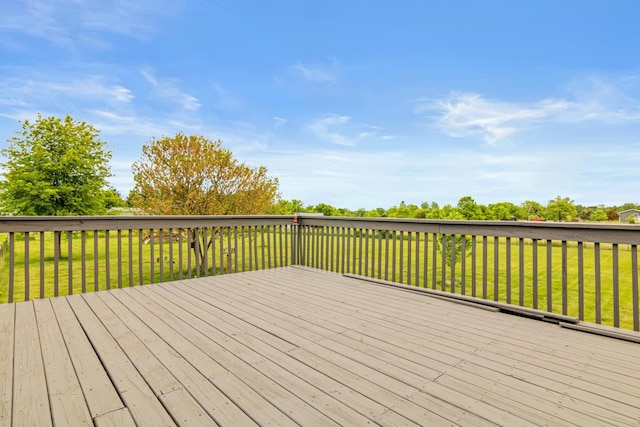 6972 360th St, North Branch, MN 55056 - wooden deck featuring a lawn