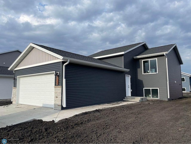 view of front of home with a garage