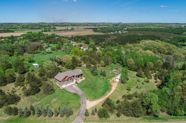 drone / aerial view with a rural view