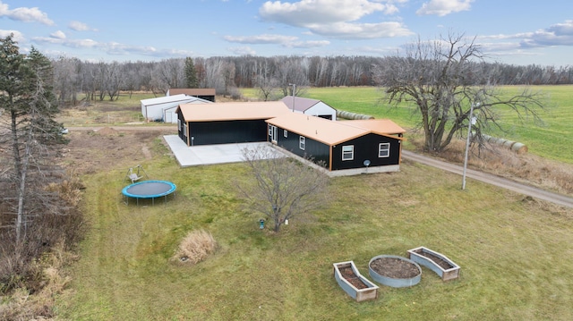 bird's eye view with a rural view