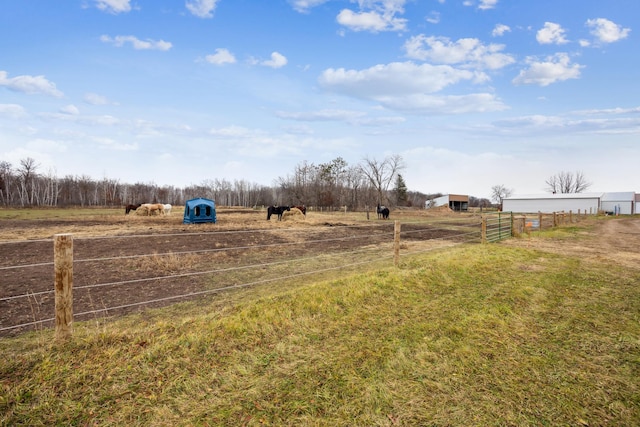 view of yard featuring a rural view