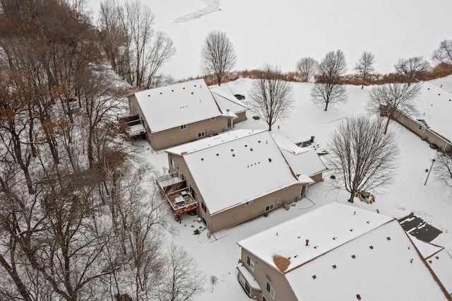 view of snowy aerial view