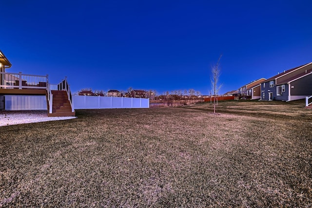 view of yard with a wooden deck