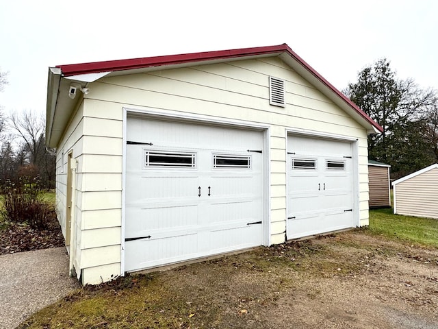 view of garage