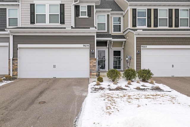 view of property featuring a garage