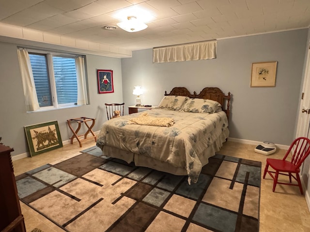 bedroom featuring ornamental molding