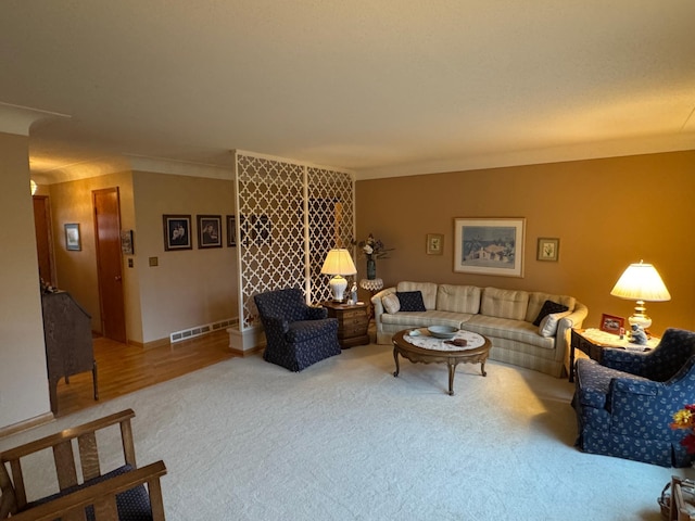 living room featuring wood-type flooring