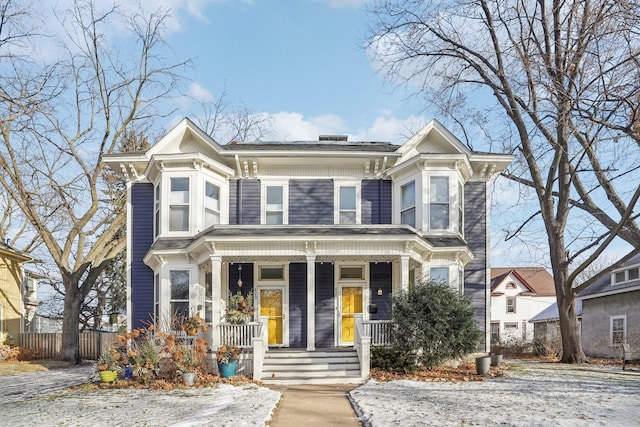 italianate home with a porch