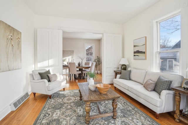 living room featuring hardwood / wood-style floors