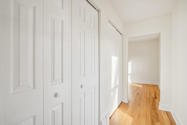 hall featuring light hardwood / wood-style floors