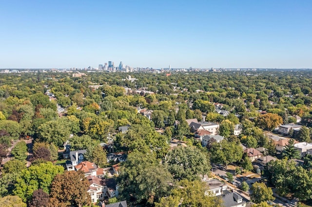 bird's eye view with a city view