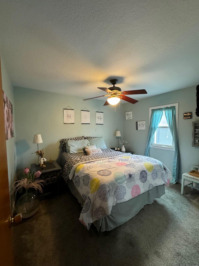 1630 3rd St N, Fargo, ND 58102 - carpeted bedroom with ceiling fan and a textured ceiling