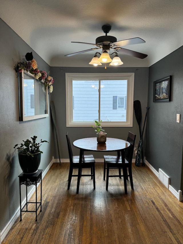 1630 3rd St N, Fargo, ND 58102 - dining space with dark wood-type flooring and a ceiling fan