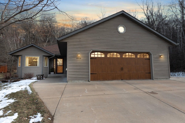 view of front of home with a garage