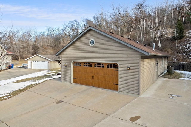 view of garage