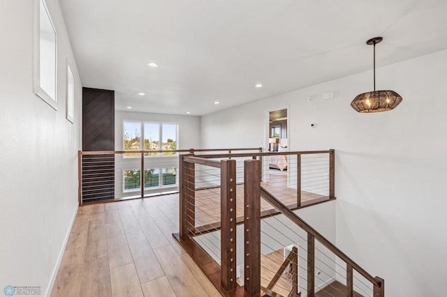 hallway featuring light wood-type flooring