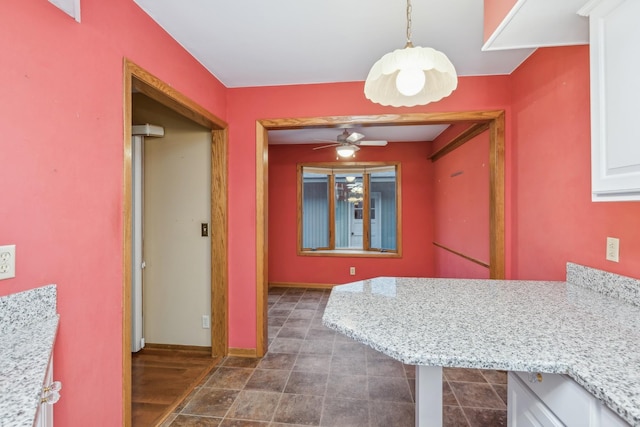 dining area featuring ceiling fan