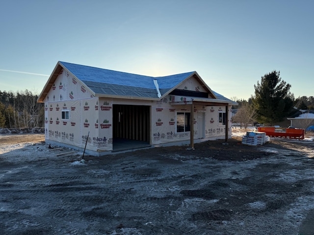 view of unfinished property