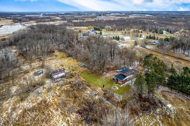 aerial view with a rural view