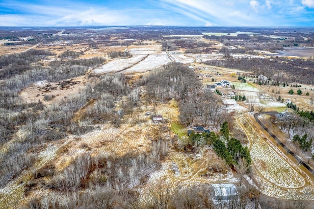 bird's eye view with a rural view