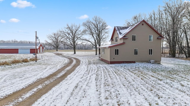 view of snowy exterior