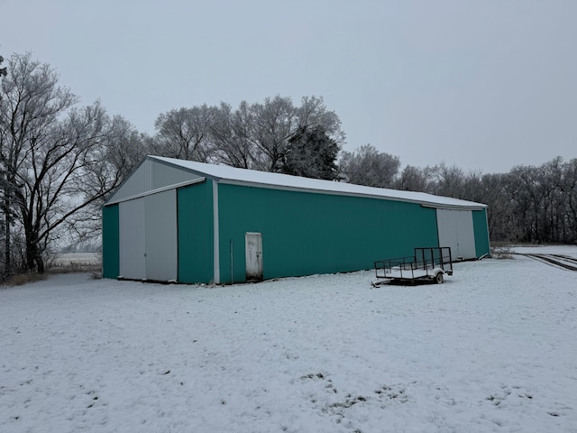 view of snow covered structure