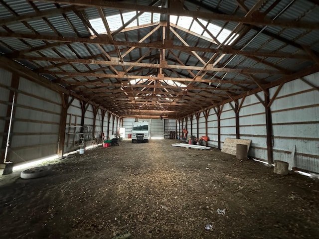 misc room with lofted ceiling