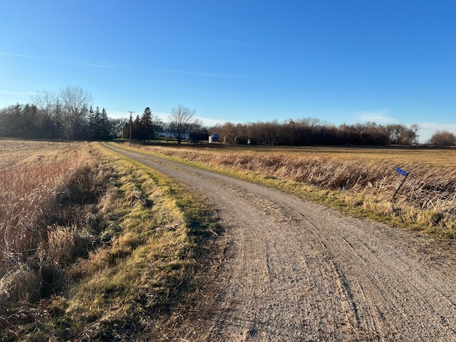 view of street with a rural view