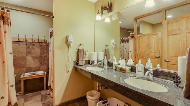 18059 County Highway Oo, Chippewa Falls, WI 54729 - bathroom with double vanity and a shower with curtain